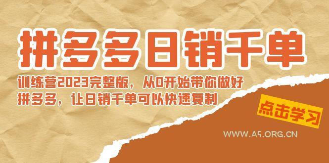 拼多多日销千单训练营2023完整版，从0开始带你做好拼多多，让日销千单可...-A5资源网