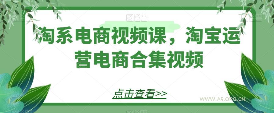 淘系电商视频课，淘宝运营电商合集视频-A5资源网