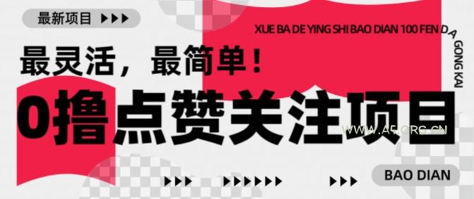 【0撸】最新点赞关注小项目，1毛起赚，1块起提-A5资源网
