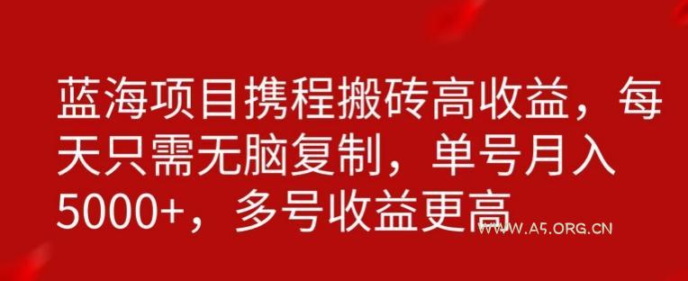携程搬砖项目，只需每天无脑复制，月入5000+-A5资源网