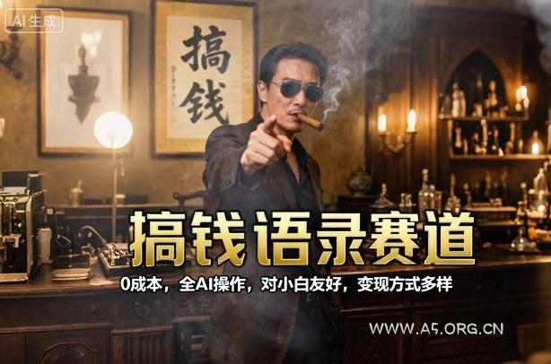搞钱语录赛道，0成本，全AI操作，对小白友好，变现方式多样-A5资源网