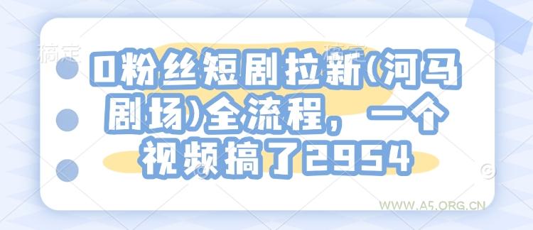 0粉丝短剧拉新(河马剧场)全流程，一个视频搞了2954-A5资源网