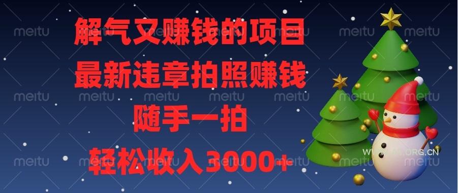 解气又赚钱的项目，最新违章拍照赚钱，随手一拍，轻松收入3000+-A5资源网
