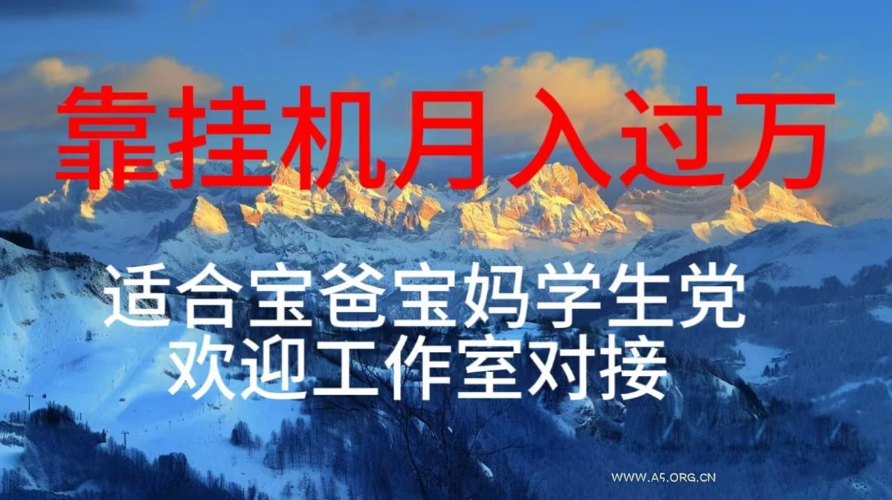 每天躺着日入几百挂机项目，适合宝爸宝妈学生党工作室对接-A5资源网