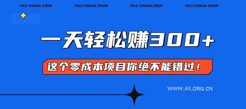 零成本入门！简单几步开启一天300+的赚钱之路！-A5资源网