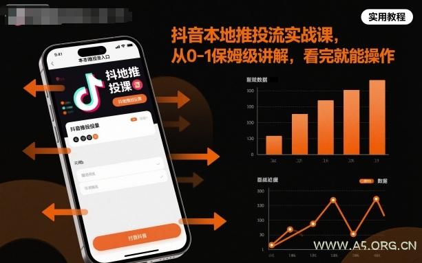 抖音本地推投流实战课，从0-1保姆级讲解，看完就能操作-A5资源网