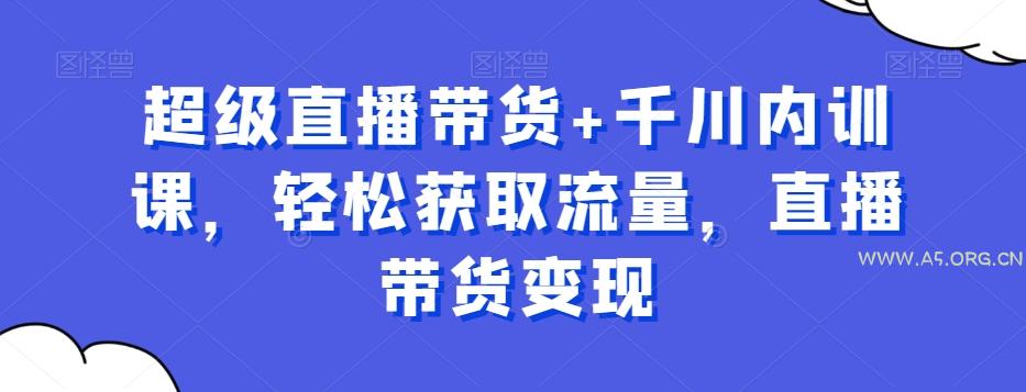 超级直播带货+千川内训课，轻松获取流量，直播带货变现-A5资源网