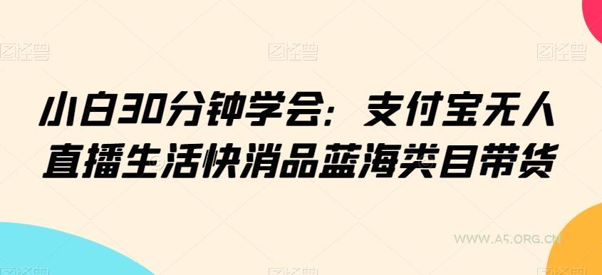 小白30分钟学会：支付宝无人直播生活快消品蓝海类目带货【揭秘】-A5资源网