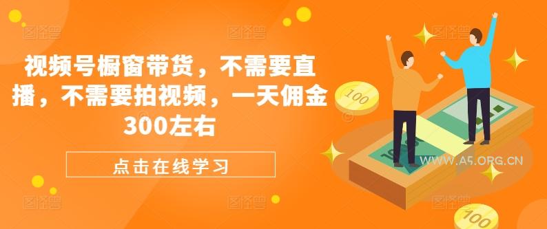 视频号橱窗带货，不需要直播，不需要拍视频，一天佣金300左右-A5资源网