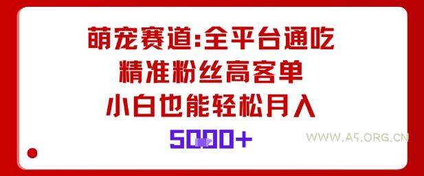 萌宠赛道，全平台通吃，精准粉丝高客单，小白也能轻松月入5k-A5资源网