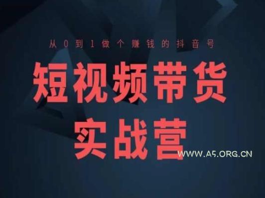 短视频带货实战营(高阶课)，从0到1做个赚钱的抖音号-A5资源网