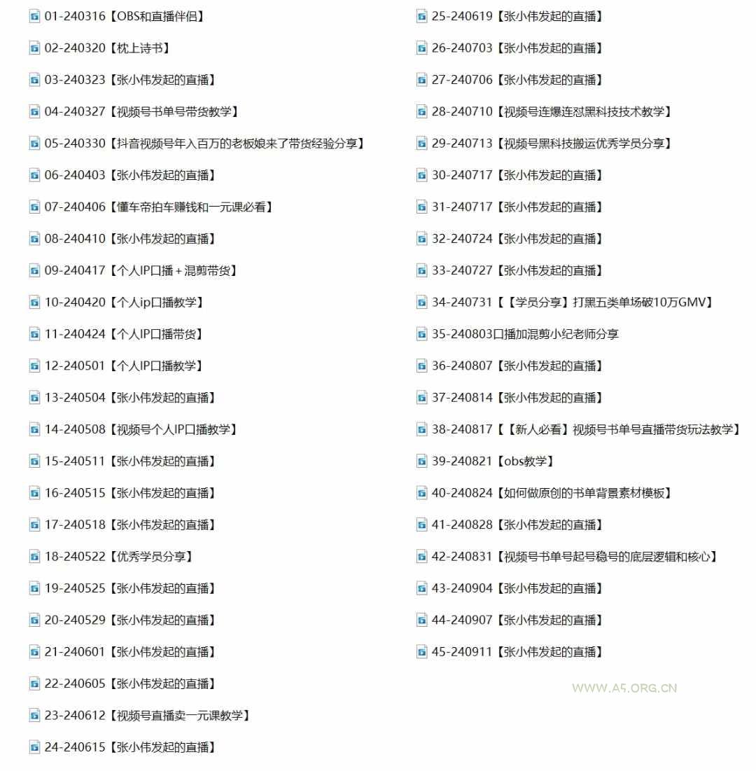 2024视频号最新带货实战课:无人直播/书单号卖货/个人IP口播 (附资料素材 - A5资源网 2024视频号最新带货实战课:无人直播/书单号卖货/个人IP口播 (附资料素材 - A5资源网