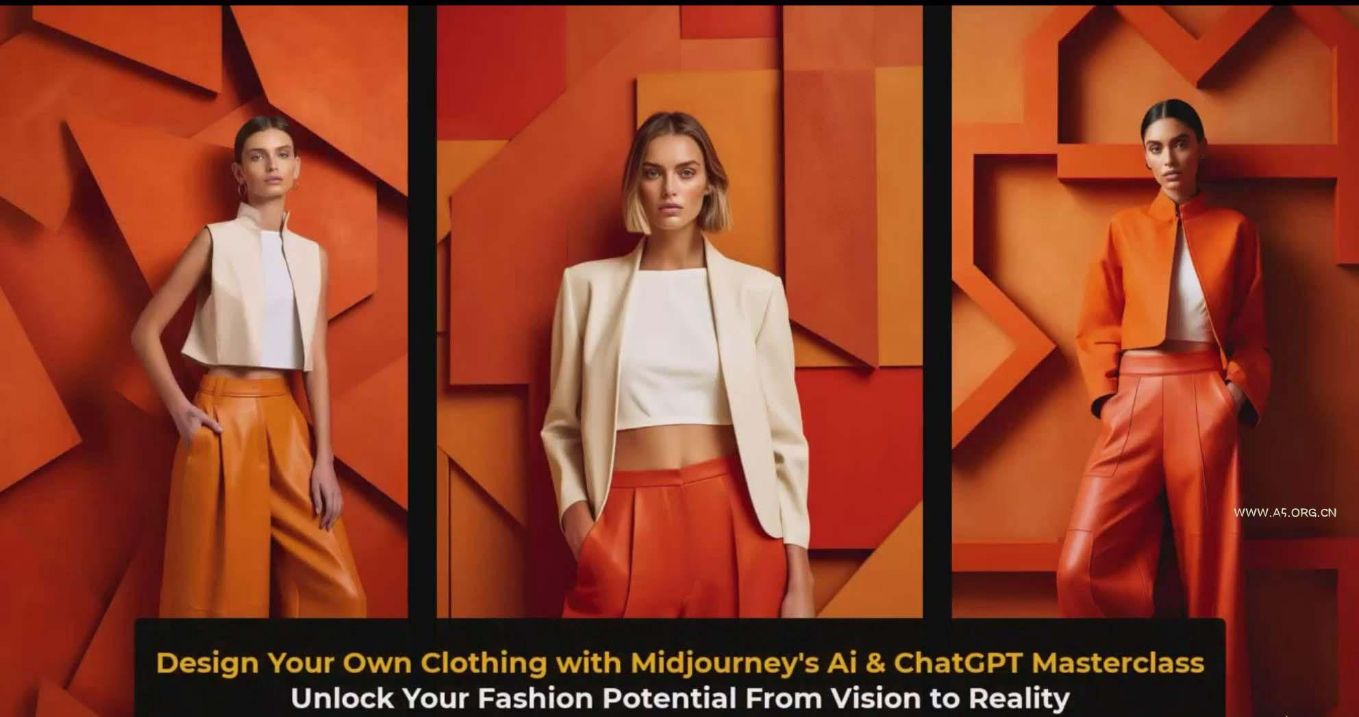 利用 Midjourneys Ai 人工智能设计自己的服装AI大师班-10节课-中英字幕 - A5资源网