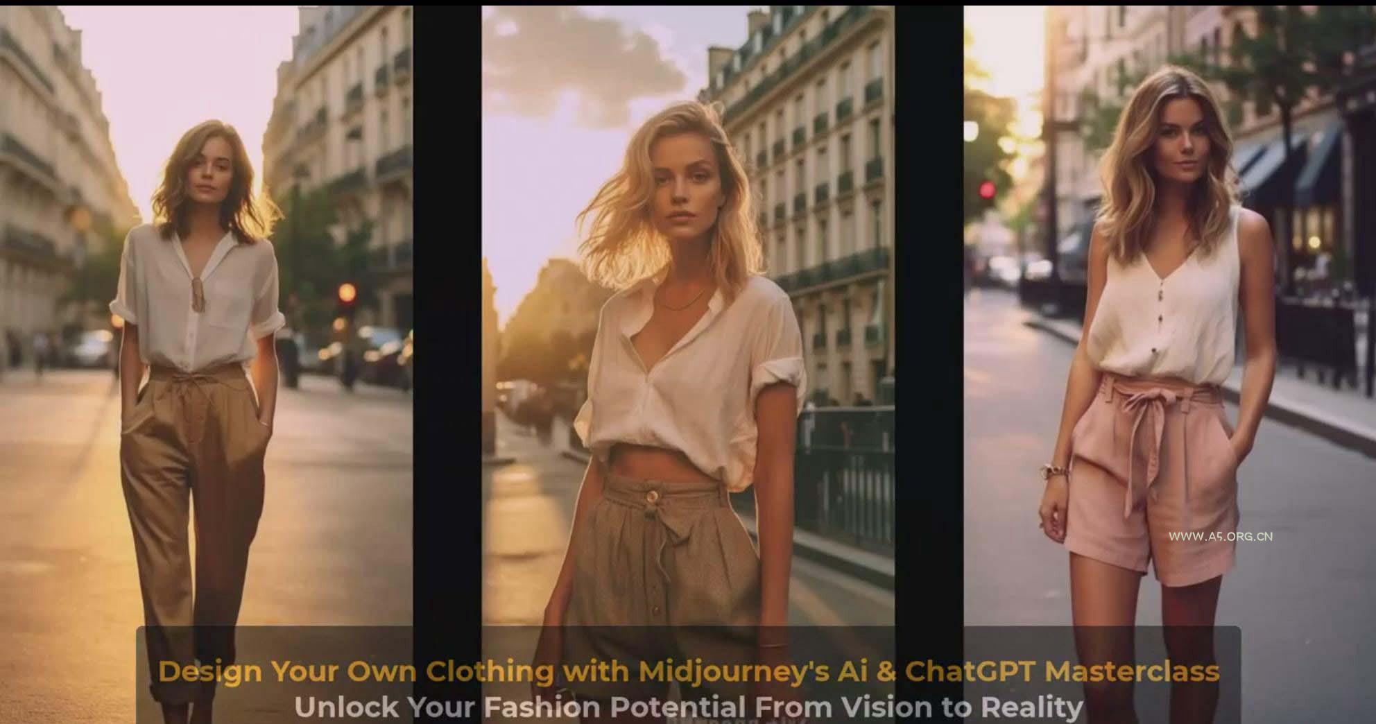 利用 Midjourneys Ai 人工智能设计自己的服装AI大师班-10节课-中英字幕 - A5资源网