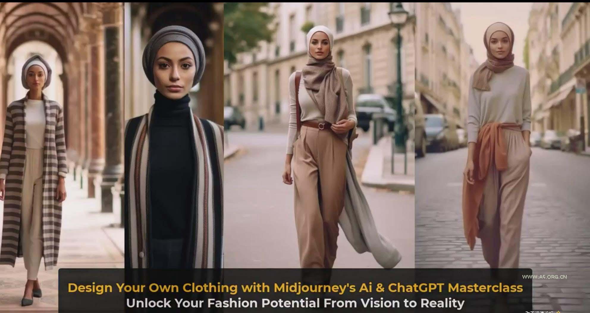 利用 Midjourneys Ai 人工智能设计自己的服装AI大师班-10节课-中英字幕 - A5资源网