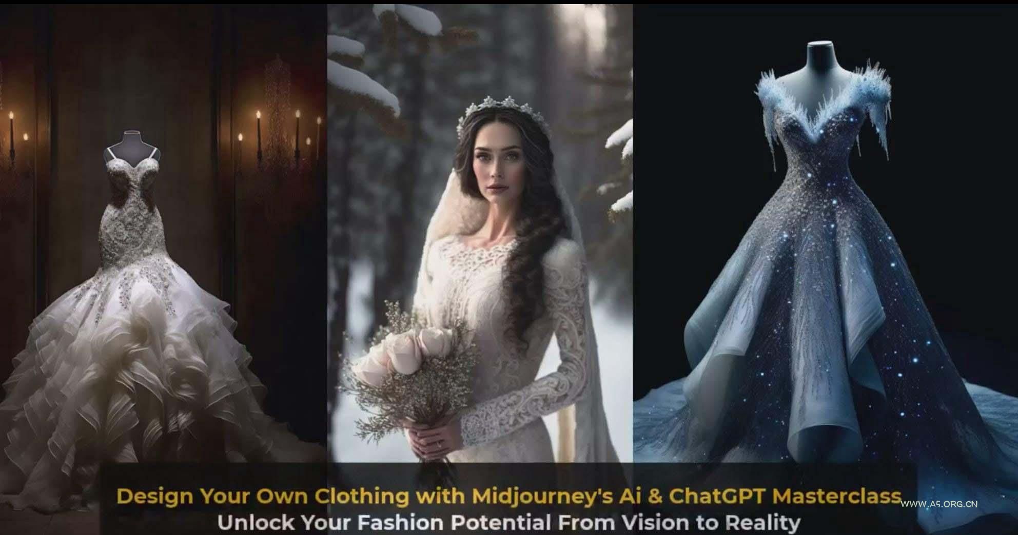 利用 Midjourneys Ai 人工智能设计自己的服装AI大师班-10节课-中英字幕 - A5资源网