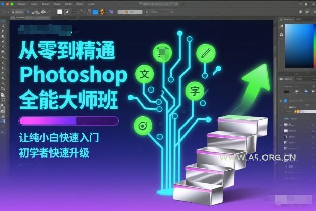 从零到精通Photoshop全能大师班,让纯小白快速入门,初学者快速升级-A5资源网