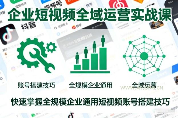 企业短视频全域运营实战课,快速掌握全规模企业通用短视频账号搭建技巧-A5资源网