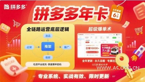 拼多多年卡，拼多多全链路运营底层逻辑，超级爆单术【更新12月】-A5资源网