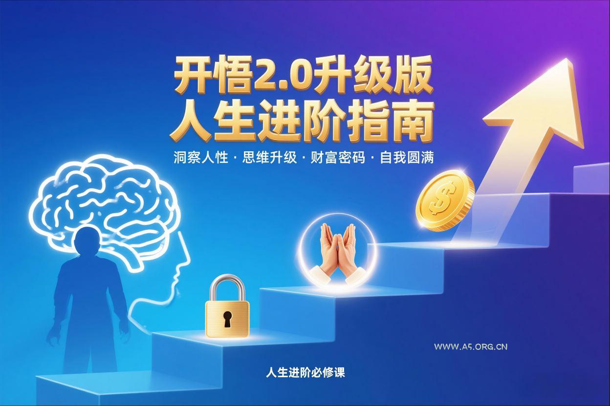 开悟2.0升级版人生进阶指南，洞察人性-思维升级-财富密码-自我圆满-A5资源网