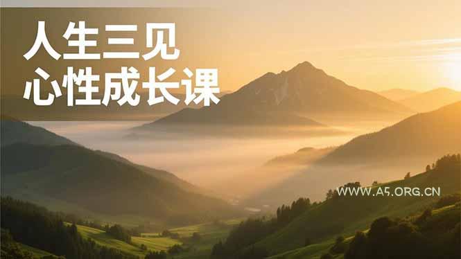人生三见心性成长课，见天地众生自己，搞透人性安顿身心，活出清晰自我，内在富足无价-A5资源网