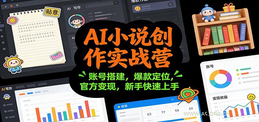 AI小说创作实战营:账号搭建,爆款定位,官方变现,新手快速上手-A5资源网