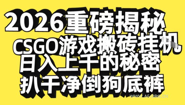 2026开年重磅解密，CSGO游戏搬砖挂G日入1k+的秘密，把倒狗的底裤扒干【揭秘】-A5资源网