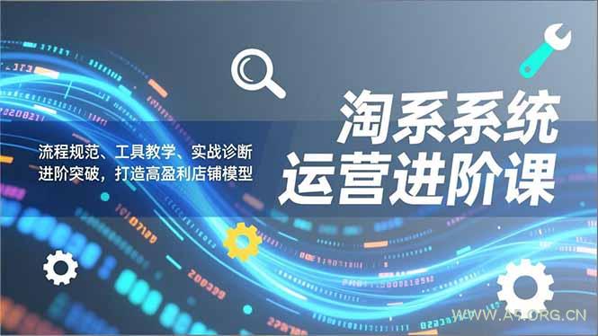 淘系系统运营进阶课2.0，流程规范、工具教学、实战诊断，进阶突破，打造高盈利店铺模型-A5资源网