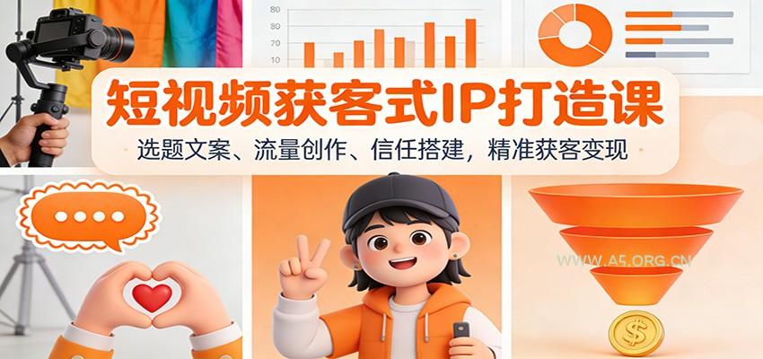 短视频获客式IP打造课:选题文案、流量创作、信任搭建,精准获客变现-A5资源网