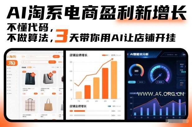 AI淘系电商盈利新增长，不懂代码，不做算法，3天带你用AI让店铺开挂-A5资源网