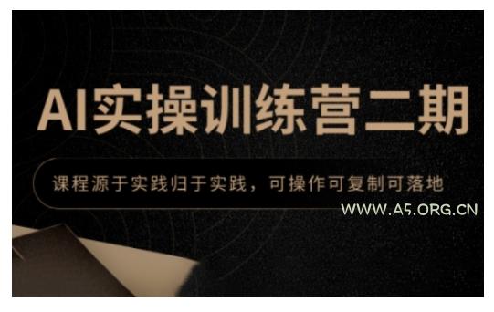 AI实操训练营二期，课程源于实践归于实践，可操作可复制可落地-A5资源网