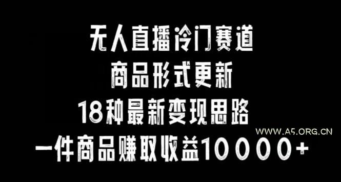 无人直播冷门赛道，商品形式更新，18种变现思路，一件商品赚取收益10000+【揭秘】-A5资源网