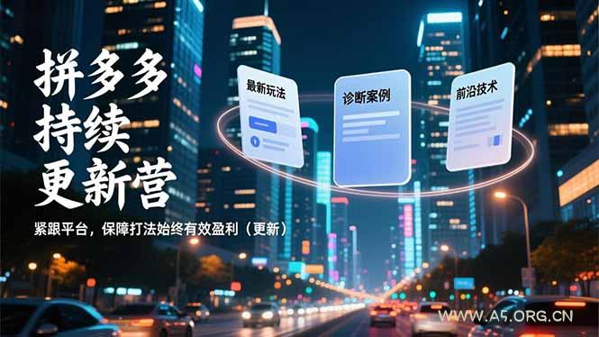 拼多多持续更新营，最新玩法、诊断案例、前沿技术，紧跟平台，保障打法始终有效盈利(更新-A5资源网