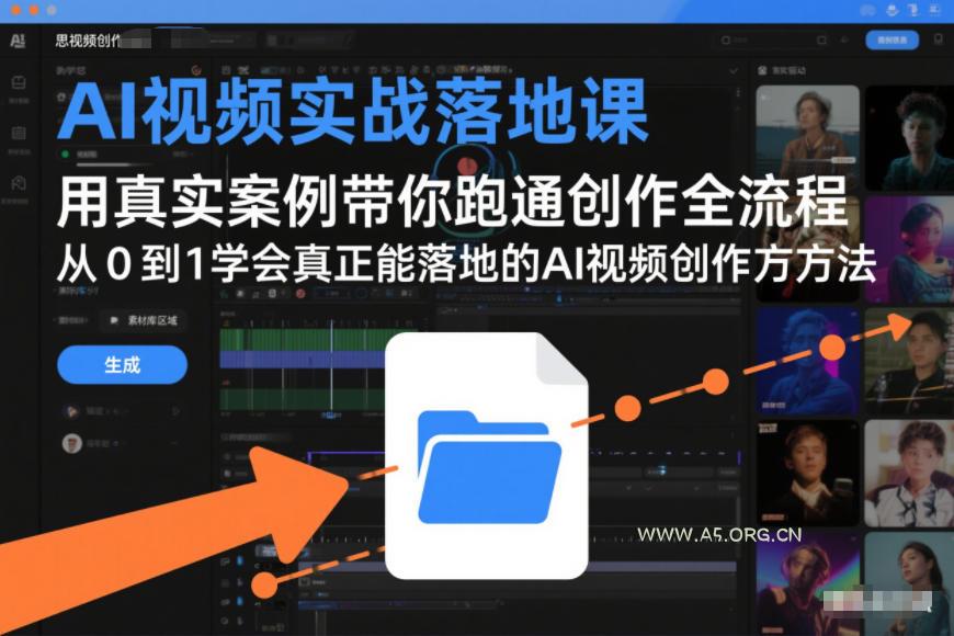 AI视频实战落地课，用真实案例带你跑通创作全流程，从0到1学会真正能落地的AI视频创作方法-A5资源网