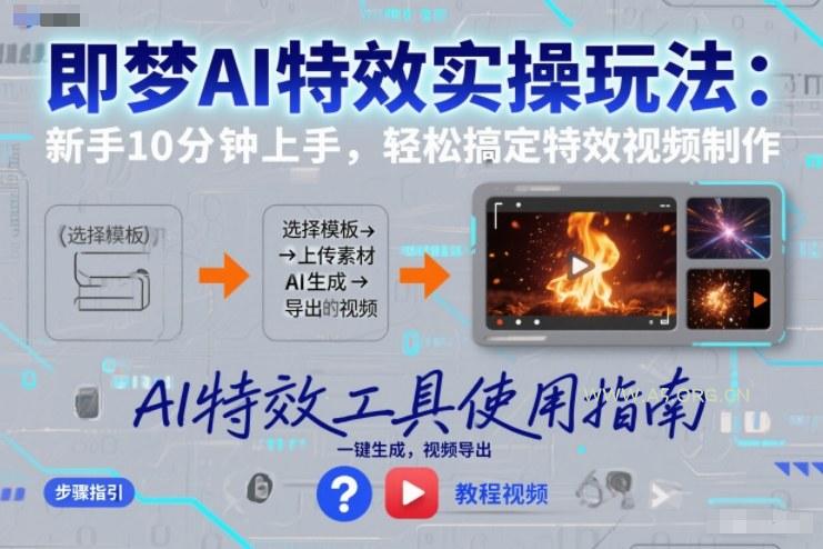 即梦AI特效实操玩法：新手10分钟上手，轻松搞定特效视频制作-A5资源网
