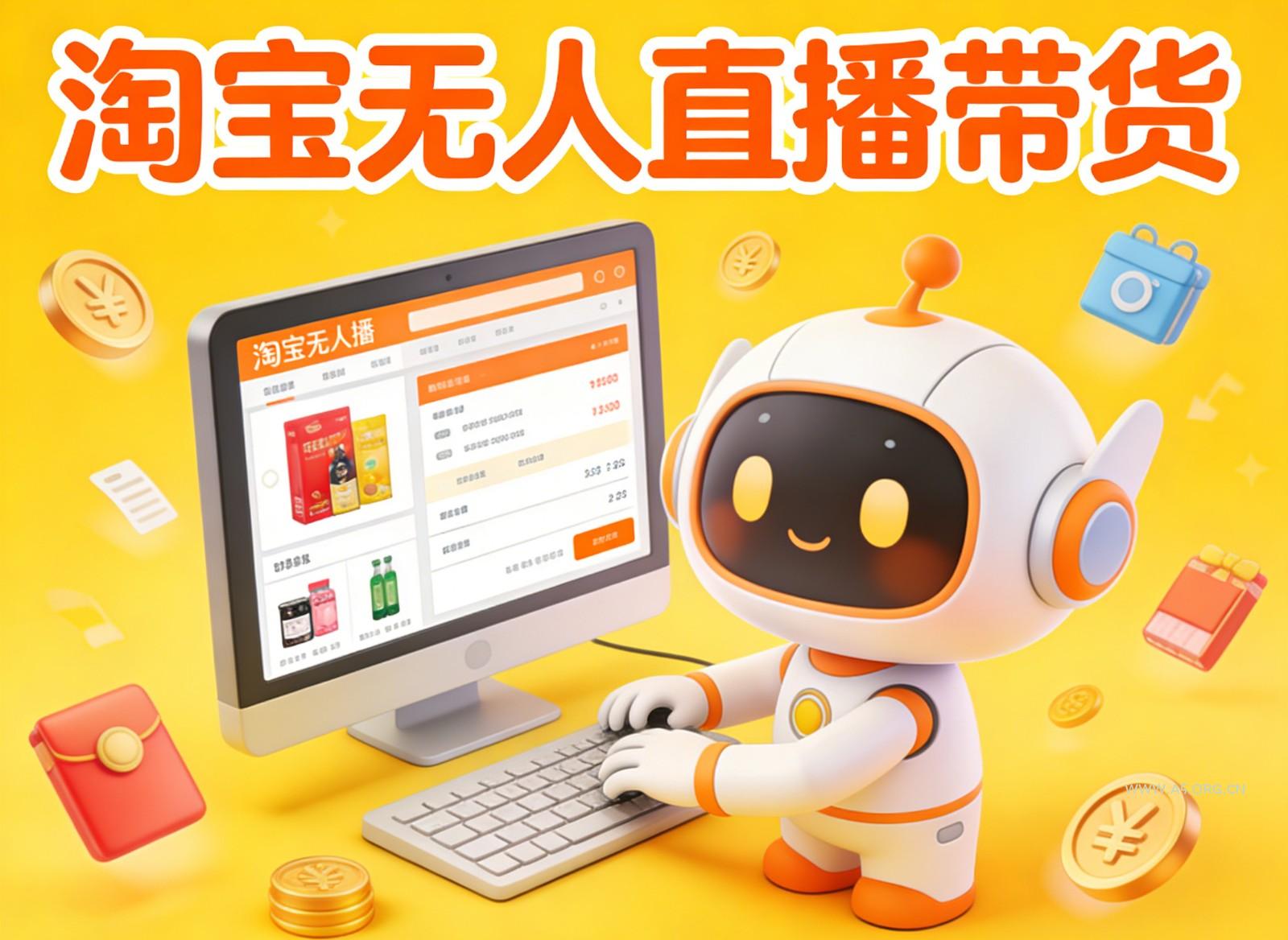 淘宝无人直播带货,24小时自动卖货,月佣金1W+,不违规不封号,不用露脸-A5资源网