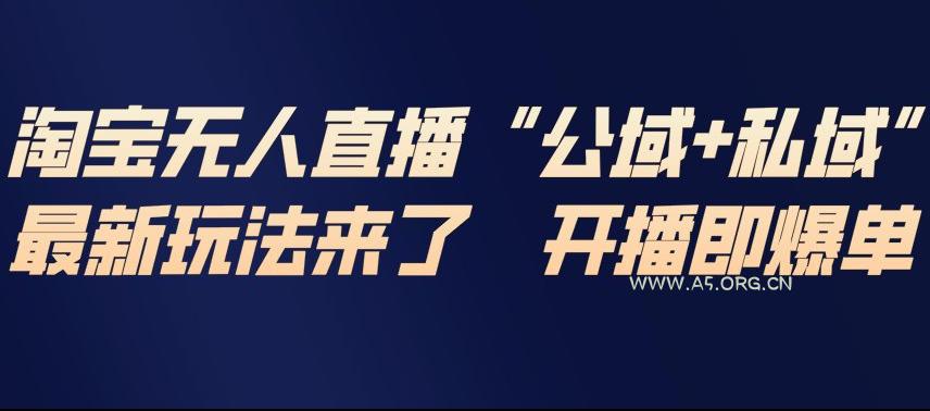 淘宝无人直播完整教程，公试+私域，最新玩法来了，开播即爆单-A5资源网