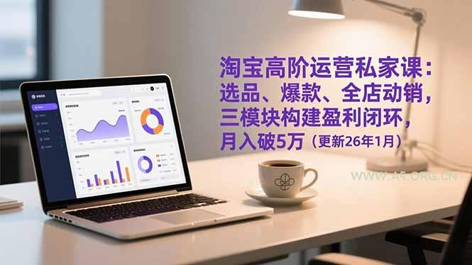淘宝高阶运营私家课：选品、爆款、全店动销，三模块构建盈利闭环，月入破5万(更新26年1月-A5资源网