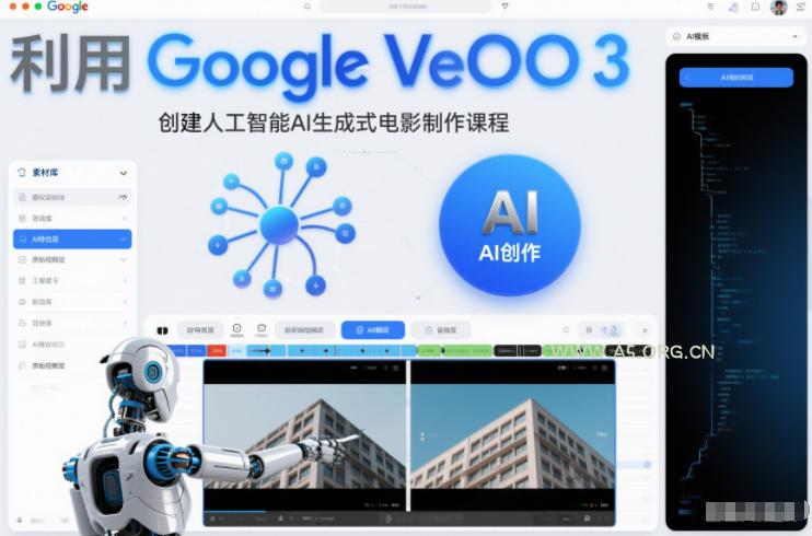 利l用Google Veo 3创建人工智能AI生成式电影制作课程，使用人工智能的力量创建令人惊叹的视频-A5资源网