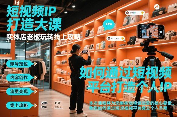 短视频ip打造大课，实体店老板玩转线上攻略-A5资源网
