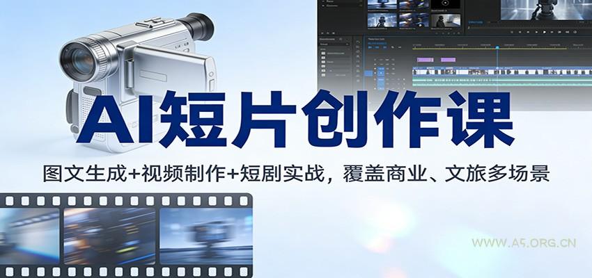AI短片创作课：图文生成+ 视频制作+短剧实战，覆盖商业、 文旅多场景-A5资源网