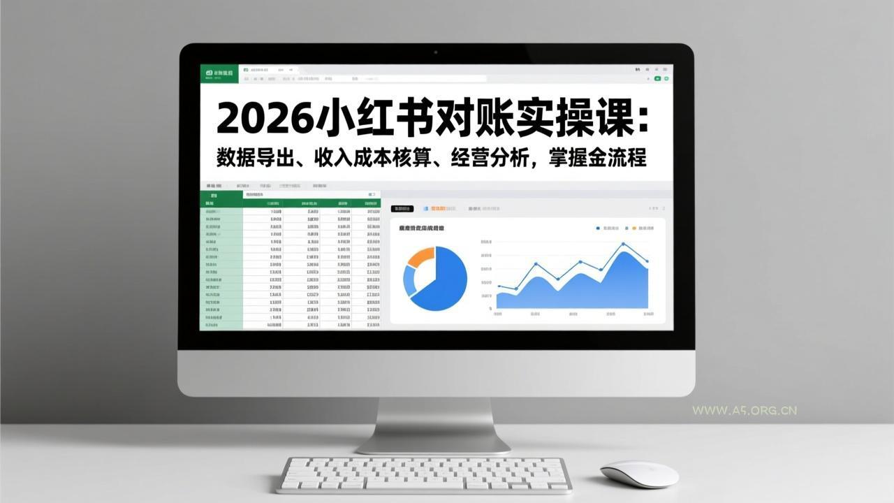 2026小红书对账实操课：数据导出、收入成本核算、经营分析，掌握全流程-A5资源网