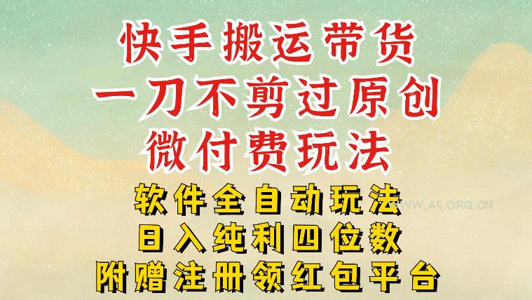 快手搬运带货，一刀不剪过原创，微付费玩法，软件全自动玩法，日入纯利四位数【揭秘】-A5资源网