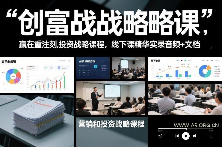 创富战略课，赢在重注时刻，营销和投资战略课程，线下课精华实录音频+文档-A5资源网