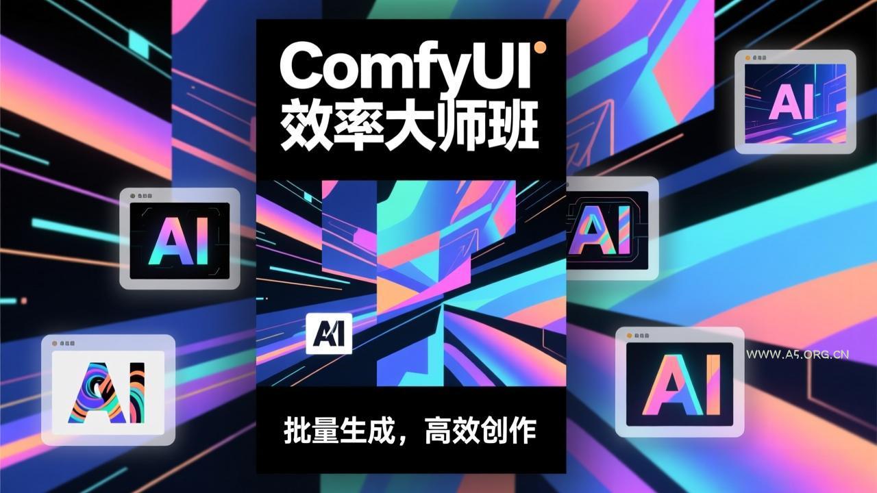 ComfyUI效率大师班：工作流搭建，批量生成，将个人AI出图效率提升5-10倍，月接单收入1-3万-A5资源网