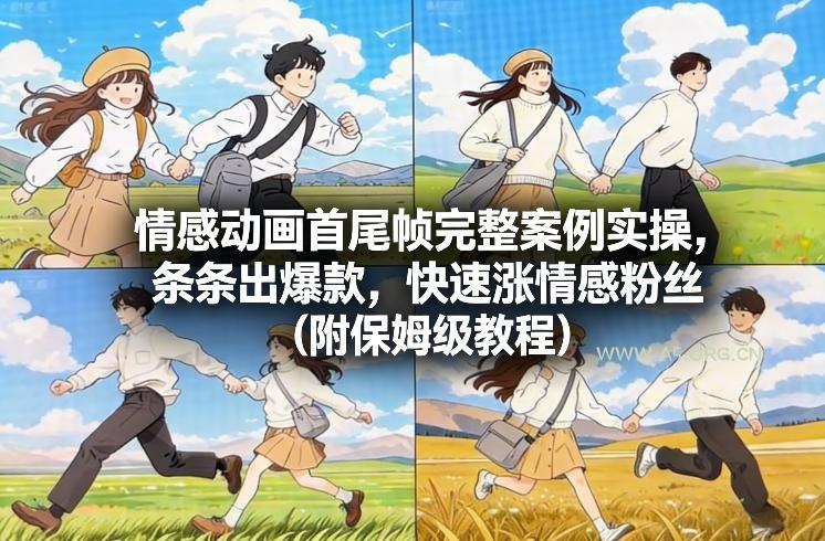 情感动画首尾帧完整案例实操，条条出爆款，快速涨情感粉丝(附保姆级教程)-A5资源网