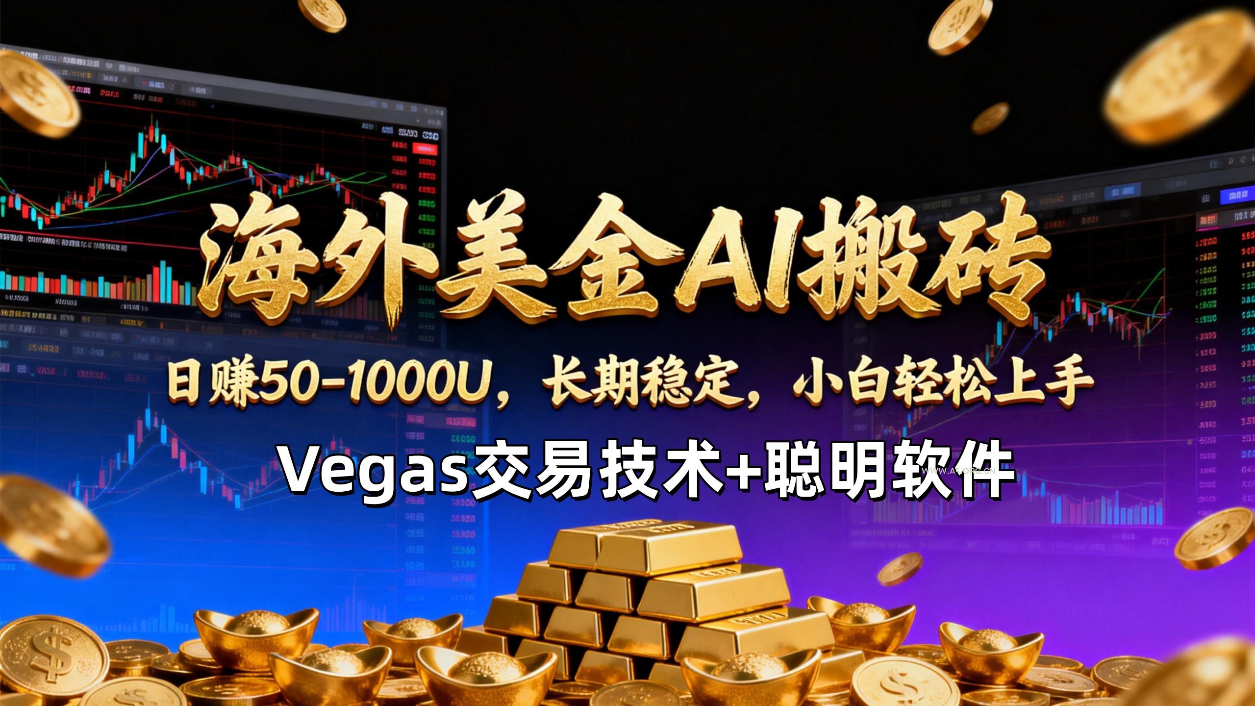 【海外美金AI搬砖】Vegas交易技术+聪明软件，日赚50-1000U，长期稳定，小白轻松上手。-A5资源网
