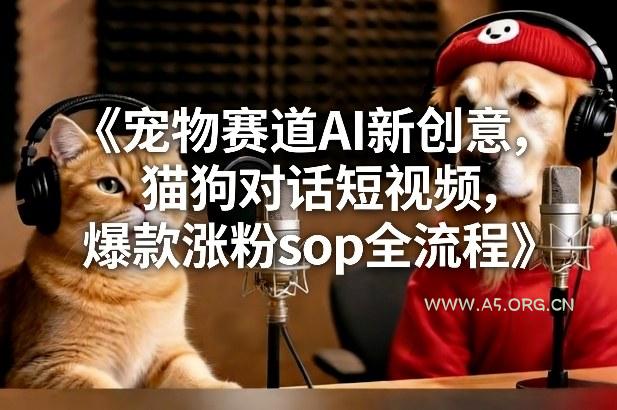 宠物赛道AI新创意，猫狗对话短视频，爆款涨粉sop全流程-A5资源网
