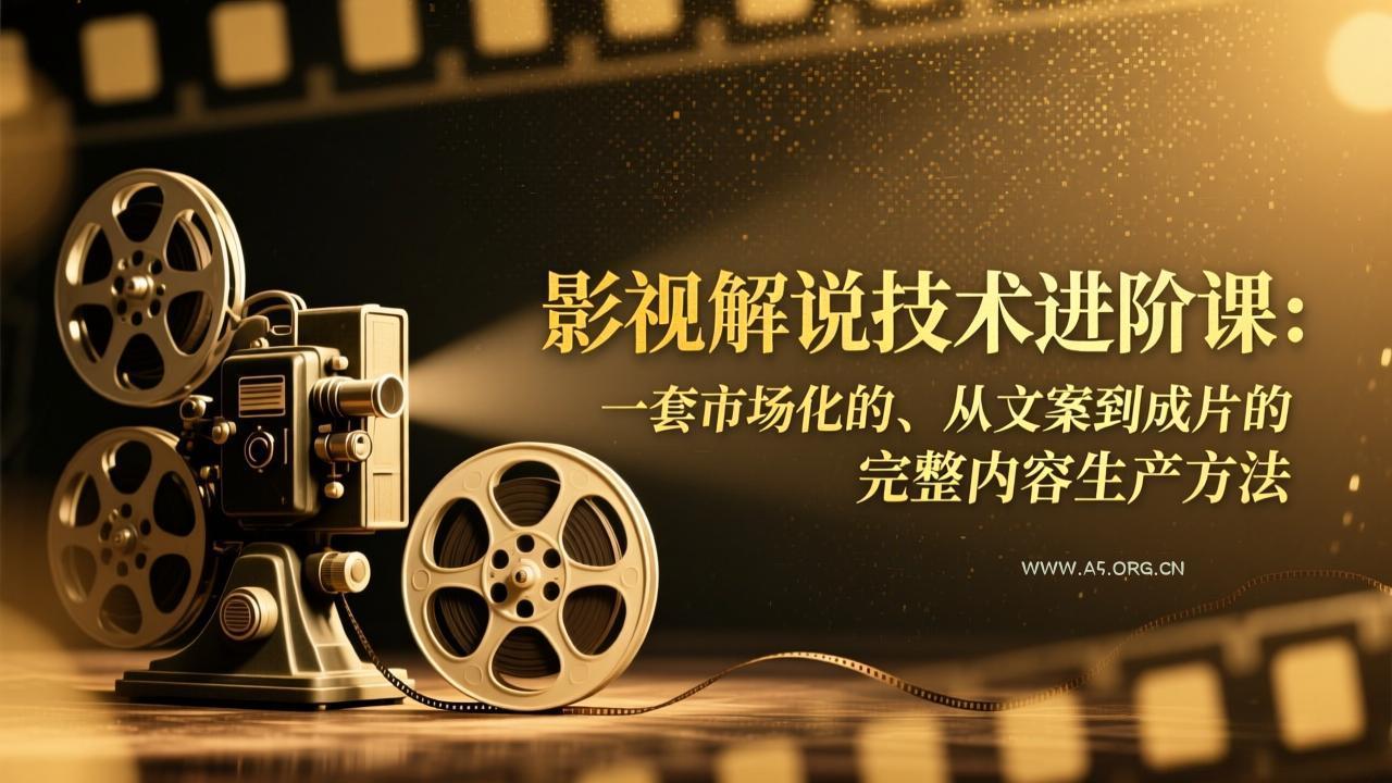 影视解说技术进阶课：一套市场化的、从文案到成片的完整内容生产方法-A5资源网