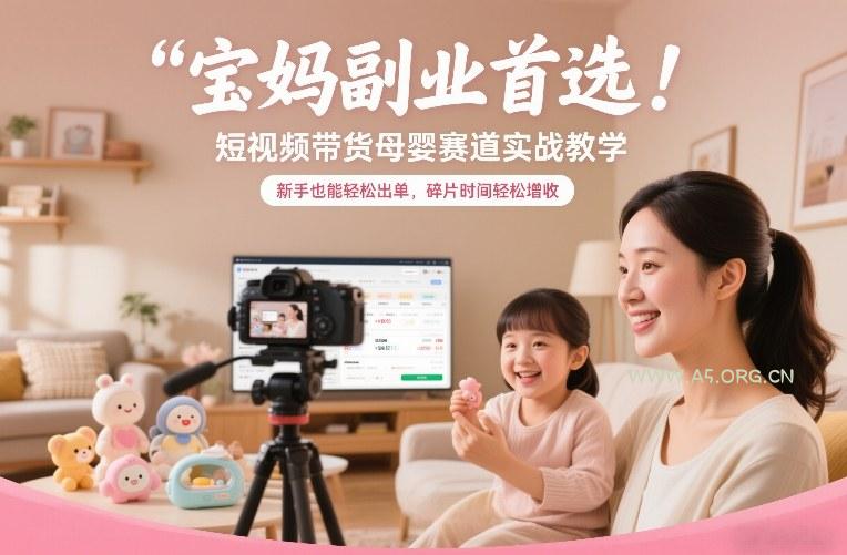 宝妈副业首选!短视频带货母婴赛道实战教学,新手也能轻松出单,碎片时间轻松增收 - A5资源网 宝妈副业首选!短视频带货母婴赛道实战教学,新手也能轻松出单,碎片时间轻松增收